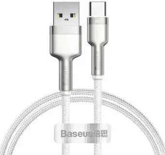 Baseus Cafule Series Metal Data Cable USB Type-A - Type-C 66W CAKF000102 (1 м, белый)