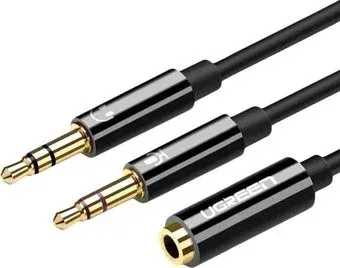 Ugreen AV140 20898 3.5 мм F - 2 x 3.5 мм M (0.2 м, черный)