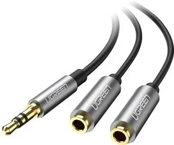 Ugreen AV123 3.5 мм - 3.5 мм (0.2 м, черный/серый)