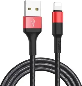 Hoco X26 USB Type-A - Lightning (1 м, черный/красный)