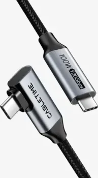 Cabletime CU24L USB-C - 90 градусов правого углового USB-C CT-C160-PU31-CMCML-AG2 (2 м, черный)