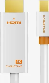 Cabletime CD42K Mini DisplayPort - HDMI Cable 4K 60Hz CT-AV588-03G4K60-W1.8 (1.8 м, белый)
