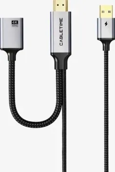 Cabletime CP51B HDMI-DisplayPort USB-C CT-HMDF4K-AG (0.5 м, черный)
