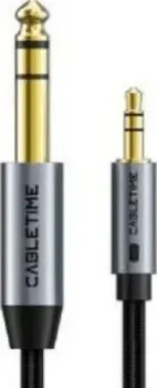 Cabletime CF25P AUX от 6.35 до 3.5 мм CT-AV321-H11G-AG5 (1.8 м, черный)