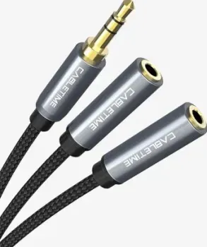 Cabletime CF14B 3.5 мм 1/8" 4-контактный разветвитель CT-AV309-P12G4P-S0.2 (0.2 м, черный)