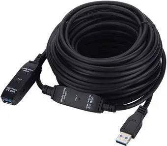 USBTOP USB Type-A - USB Type-A, с усилителем-репитером USB3.0 (15 м, черный)