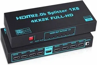 USBTOP 1x8 HDMI 2.0b PRO UltraHD 4K 60Гц, 18.5 Гбит/c 559406 (черный)