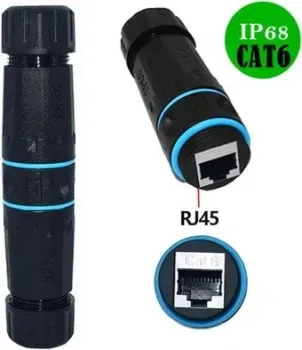 USBTOP 559400 экранированный с разъемом RJ45 CAT6 IP68 (черный)