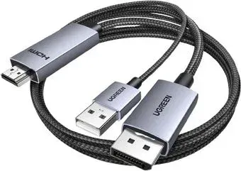 Ugreen HD169 55329 HDMI - DisplayPort/USB Type-A (2 м, черный)