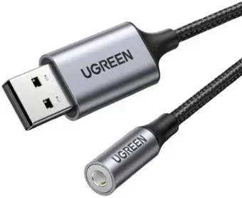 Ugreen CM477 30757 USB Type-A - 3.5 мм (черный)