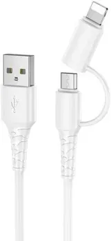 Hoco X54 USB Type-A - Lightning/microUSB (1 м, белый)