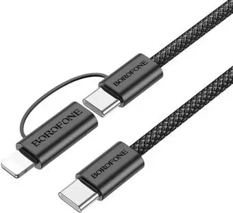 Borofone BX104 USB Type-C - USB Type-C/Lighting (1 м, черный)