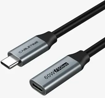 Cabletime Male to Female Extension Cable for Hub USB Type-C