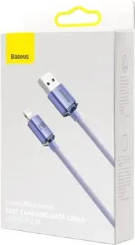 Baseus Crystal Shine USB Type-A - Lightning (1.2 м, фиолетовый)