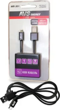 AVS MR-301 USB Type-A - microUSB (1 м, черный)
