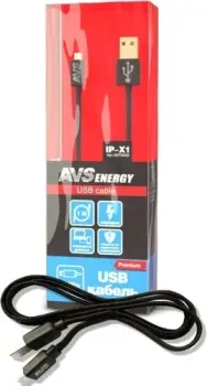 AVS A07045S USB Type-A - Lightning (1 м, черный)