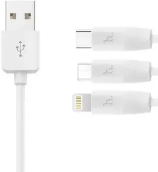 Hoco X1 Lightning/microUSB/USB Type-C (белый)