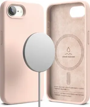 Ringke Silicone Magnetic для iPhone 17e/16e (Pink Sand)