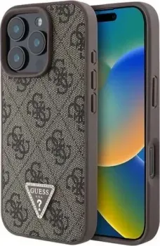 Guess PU 4G Triangle Diamond metal logo для iPhone 16 Pro GUHCP16LP4TDPW