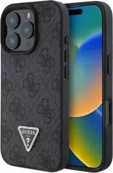 Guess PU 4G Triangle Diamond metal logo для iPhone 16 Pro GUHCP16LP4TDPK