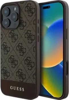 Guess PU 4G Bottom stripe Metal logo для iPhone 16 Pro GUHCP16LG4GLBR