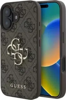 Guess PU 4G Big metal logo для iPhone 16 GUHCP16S4GMGBR