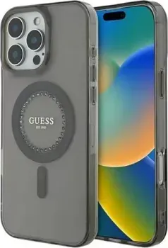 Guess PC/TPU Diamond Rhinestone Circle (MagSafe) для iPhone 16 Pro GUHMP16LPFTDTEK