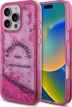 Lagerfeld Liquid Glitter RSG logo для iPhone 16 Pro KLHCP16LLCRSGPF