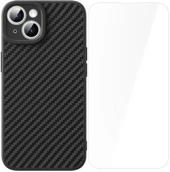 Baseus Synthetic Fiber Series для iPhone 15 Plus 660157942A (черный/прозрачный)