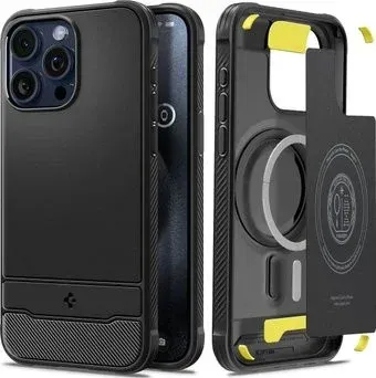 Spigen Rugged Armor (MagFit) для iPhone 15 Pro Max ACS06561 (черный)