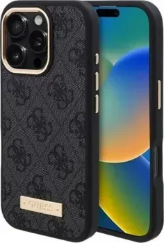Guess PU 4G Plate metal logo (MagSafe) для iPhone 16 Pro Max GUHMP16XU4GPRK