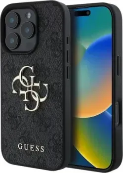 Guess PU 4G Big metal logo для iPhone 16 Pro GUHCP16L4GMGGR