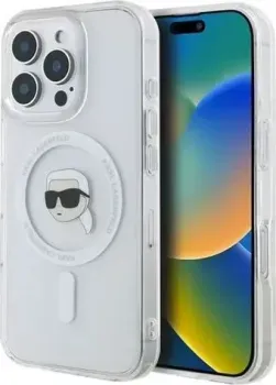Lagerfeld PC/TPU NFT Karl Head Metal camera (MagSafe) для iPhone 16 Pro Max KLHMP16XHLSKIH