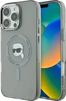 Lagerfeld PC/TPU NFT Karl Head Metal camera (MagSafe) для iPhone 16 Pro KLHMP16LHLSKIK