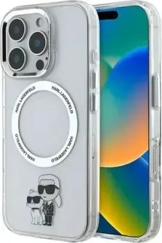 Lagerfeld PC/TPU NFT Karl &amp; Choupette Metal ring (MagSafe) для iPhone 16 Pro Max KLHMP16XHNKCIT