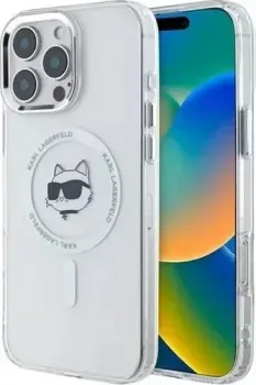 Lagerfeld PC/TPU NFT Choupette Head Metal camera (MagSafe) для iPhone 16 Pro KLHMP16LHLSCHH