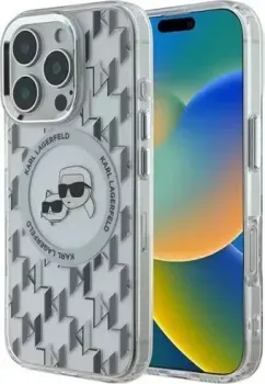 Lagerfeld PC/TPU Monogram NFT Karl &amp; Choup Metal Cam (MagSafe) для iPhone 16 Pro Max KLHMP16XHMCKMHT