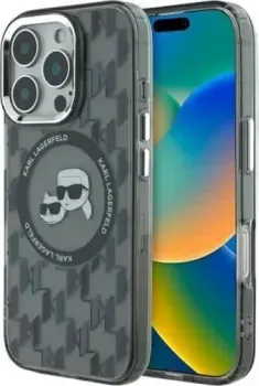 Lagerfeld PC/TPU Monogram NFT Karl &amp; Choup Metal Cam (MagSafe) для iPhone 16 Pro Max KLHMP16XHMCKMHK