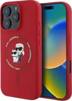 Lagerfeld Liquid Silicone NFT Karl &amp; Choupette (MagSafe) для iPhone 16 Pro Max KLHMP16XSCMKCRHR
