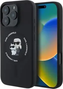 Lagerfeld Liquid Silicone NFT Karl &amp; Choupette (MagSafe) для iPhone 16 Pro Max KLHMP16XSCMKCRHK