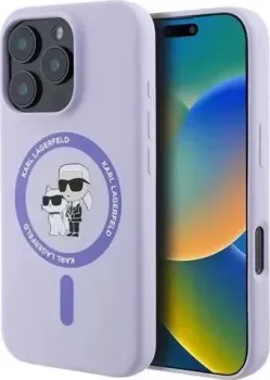 Lagerfeld Liquid Silicone NFT Karl &amp; Choupette (MagSafe) для iPhone 16 Pro KLHMP16LSCMKCRHU