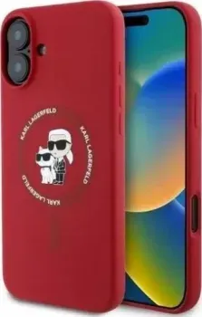 Lagerfeld Liquid Silicone NFT Karl &amp; Choupette (MagSafe) для iPhone 16 KLHMP16SSCMKCRHR