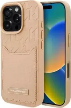 Lagerfeld Cardslot PU Grained Monogram with Pocket для iPhone 16 Pro KLHCP16LPGKHPRPW
