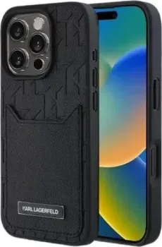 Lagerfeld Cardslot PU Grained Monogram with Pocket для iPhone 16 Pro KLHCP16LPGKHPRPK