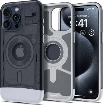 Spigen Classic C1 (MagFit) для iPhone 15 Pro ACS06742 (серый)