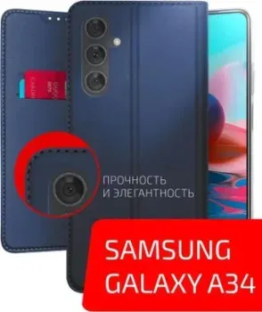 Akami Book Case Series для Samsung Galaxy A34 (синий)
