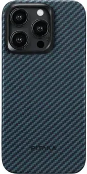 Pitaka MagEZ Case 4 для iPhone 15 Pro Max (1500D twill, черный/синий)