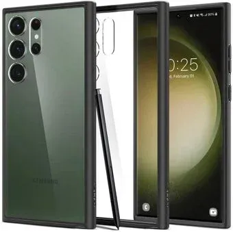 Spigen Ultra Hybrid для Galaxy S23 Ultra ACS05618 (прозрачный/черный)