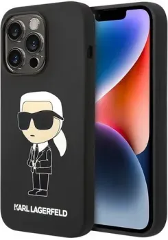 CG Mobile Lagerfeld Liquid silicone NFT Karl Ikonik Hard для iPhone 15 Pro Max KLHCP15XSNIKBCK