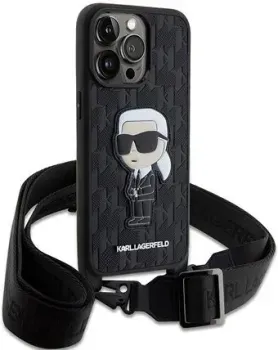 CG Mobile Lagerfeld Crossbody PU Saffiano Monogram NFT Karl Ikonik +Strap Hard для iPhone 15 Pro Max KLHCP15XSTKMK